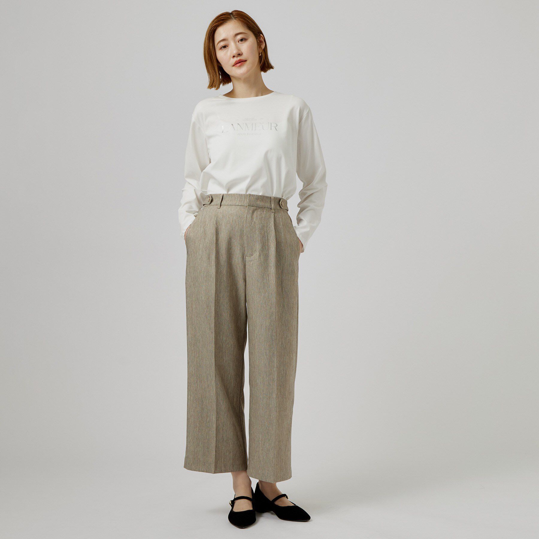 grove「【選べる着丈・S～3L】秋冬のおしゃれをより快適に ストレートワイドパンツ」|その他|