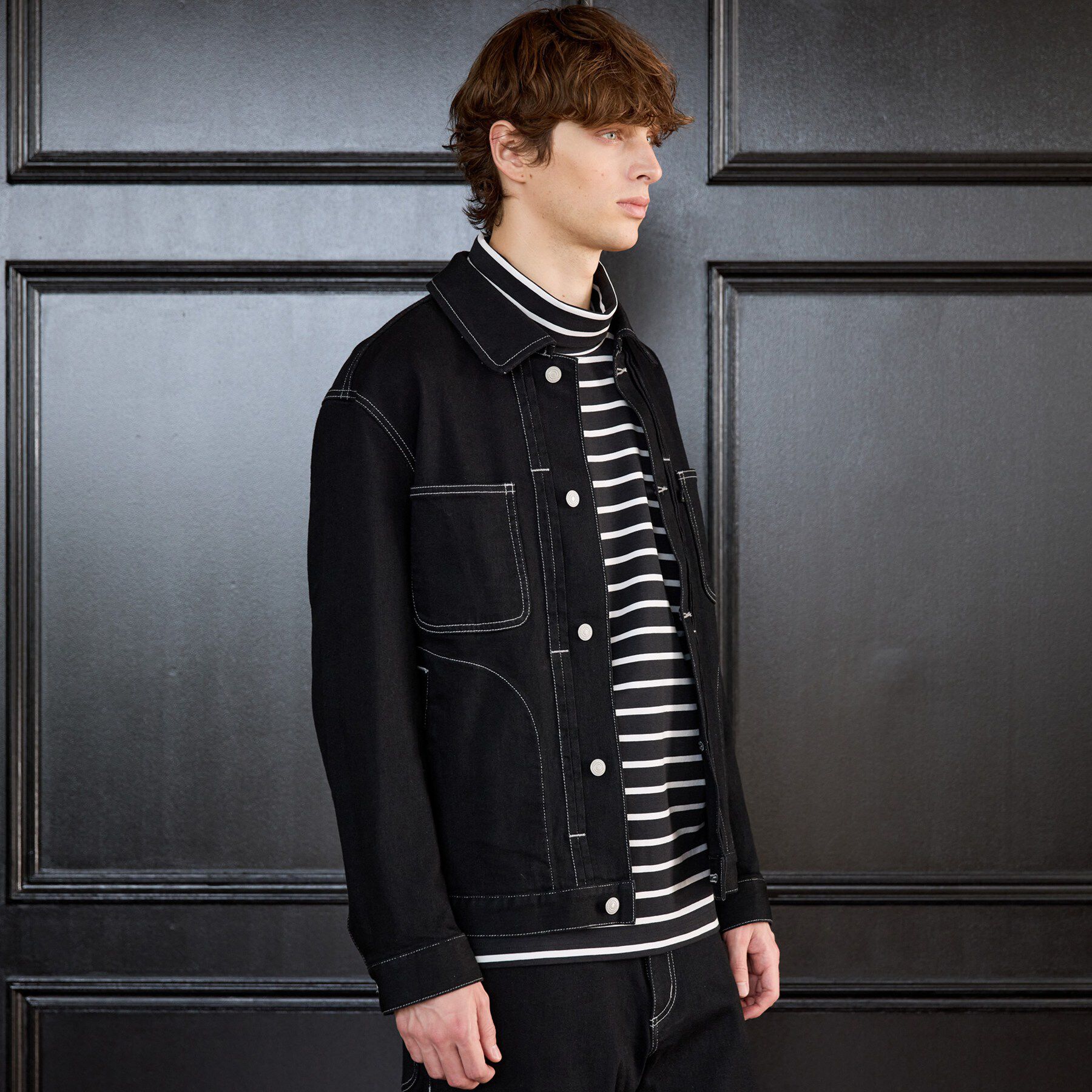 TAKEO KIKUCHI「【BOWLER HAT LABEL】ブラックデニムGジャン」|デニムジャケット|