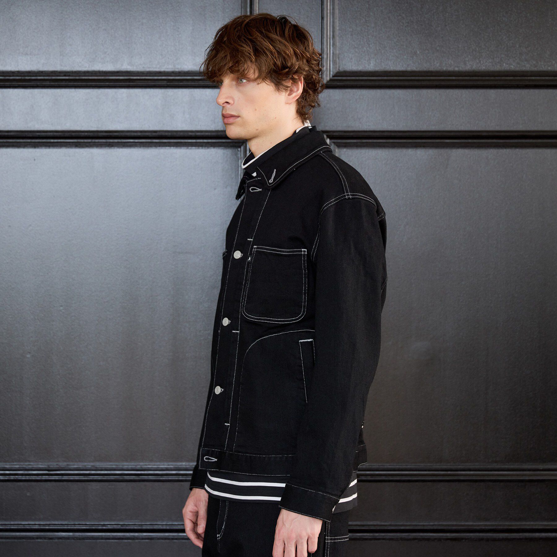 TAKEO KIKUCHI「【BOWLER HAT LABEL】ブラックデニムGジャン」|デニムジャケット|