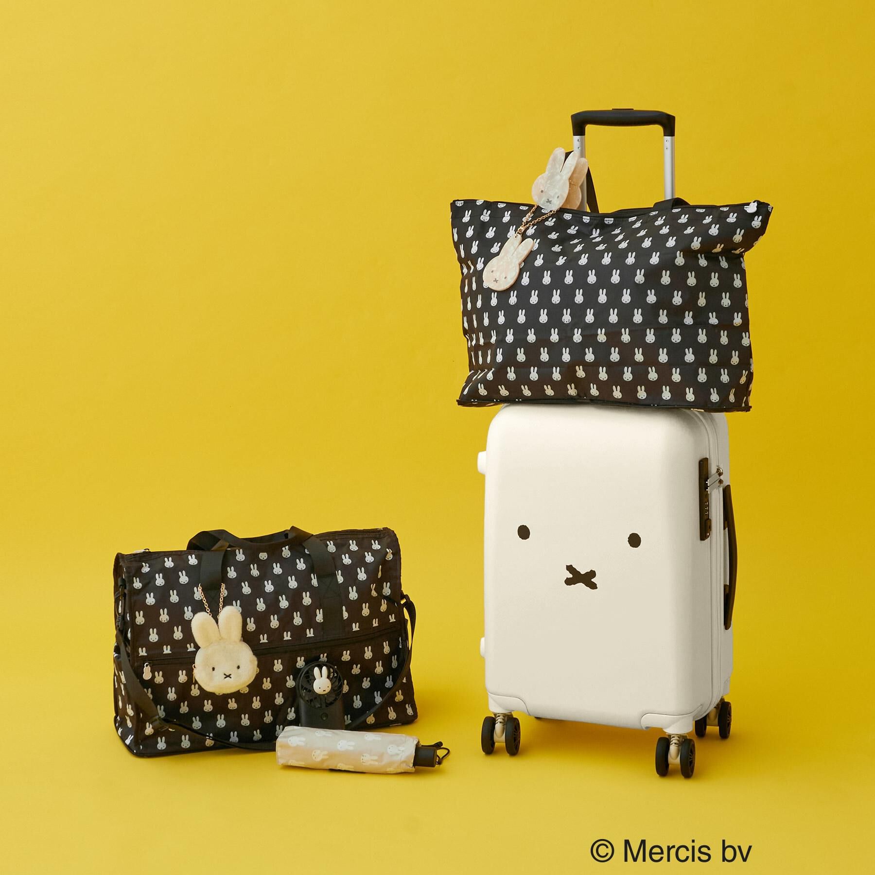 OPAQUE.CLIP「◆【miffy】総柄プリント折りたたみキャリーオンBIGトートバッグ」|トートバッグ|