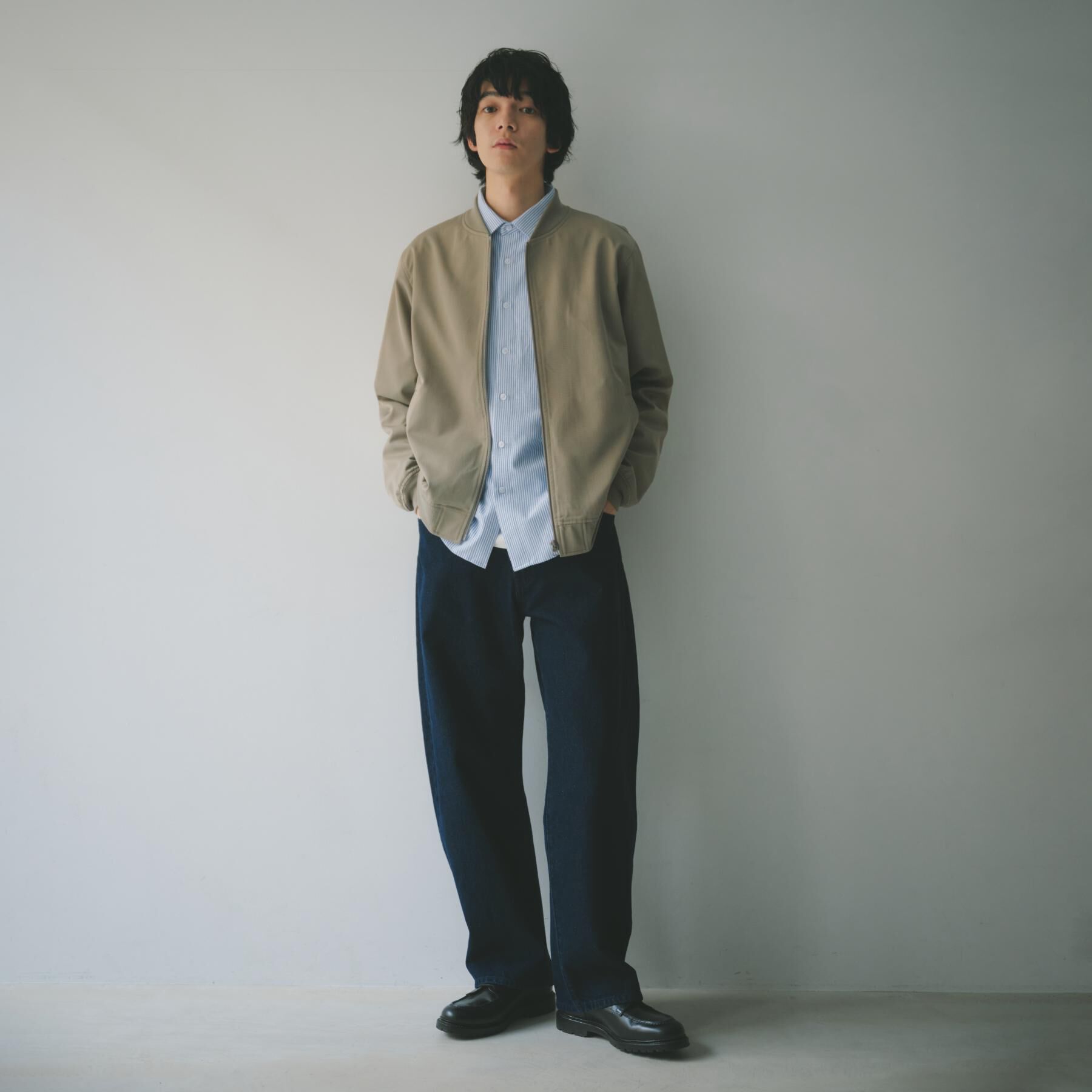 THE SHOP TK「FLEX LINE ストレッチリブブルゾン　ストレッチ/防シワ/マシンウォッシャブル/セットアップ可」|ブルゾン・スタジャン|