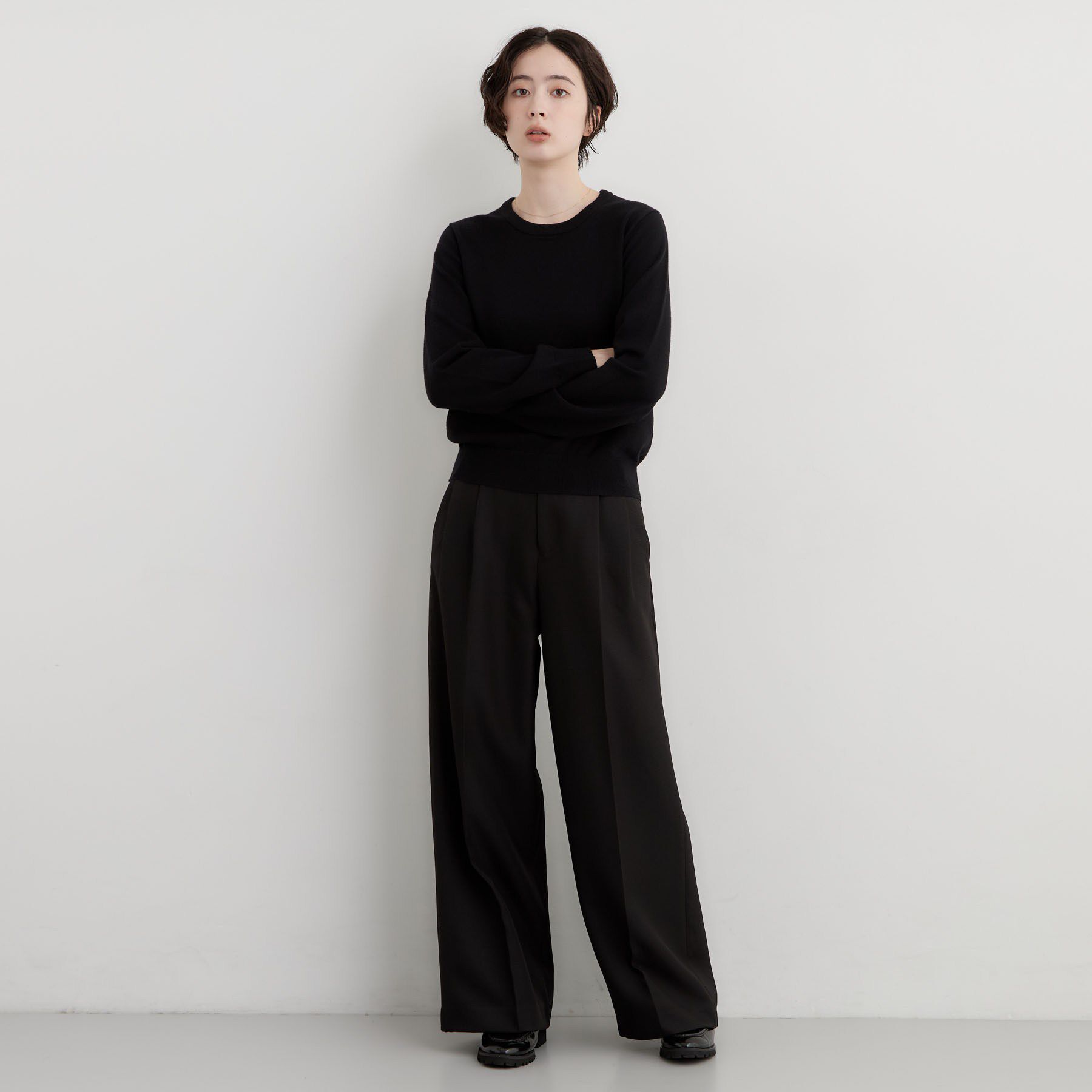 THE SHOP TK「【襟取り外し可能】もにゅ 襟レース付きニット」|ニット・セーター|