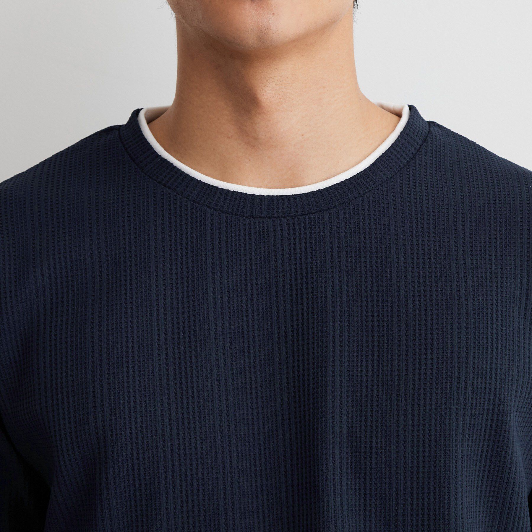 THE SHOP TK「【洗濯機OK】ワッフル レイヤード 長袖Tシャツ」|Tシャツ・カットソー|