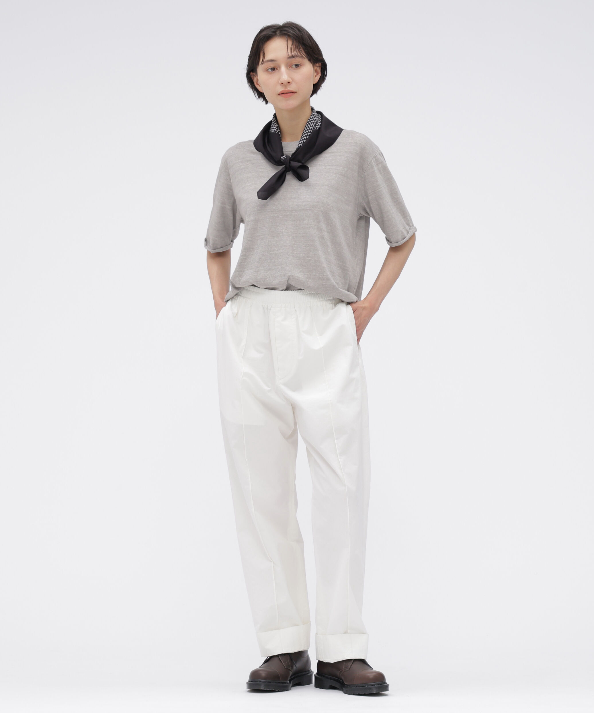 MHL.「CARBON DYED COTTON LINEN TOP」|Tシャツ・カットソー|