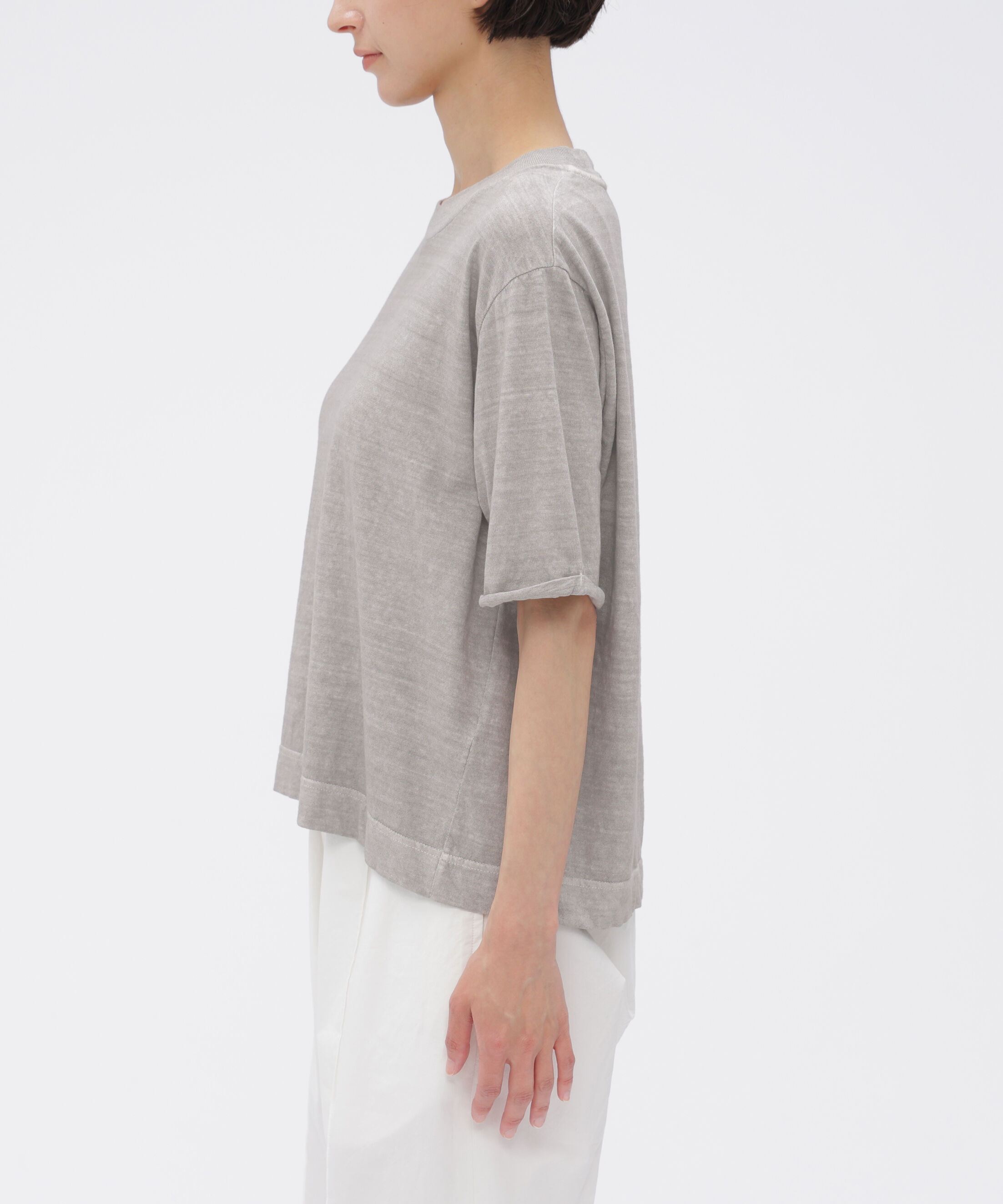 MHL.「CARBON DYED COTTON LINEN TOP」|Tシャツ・カットソー|