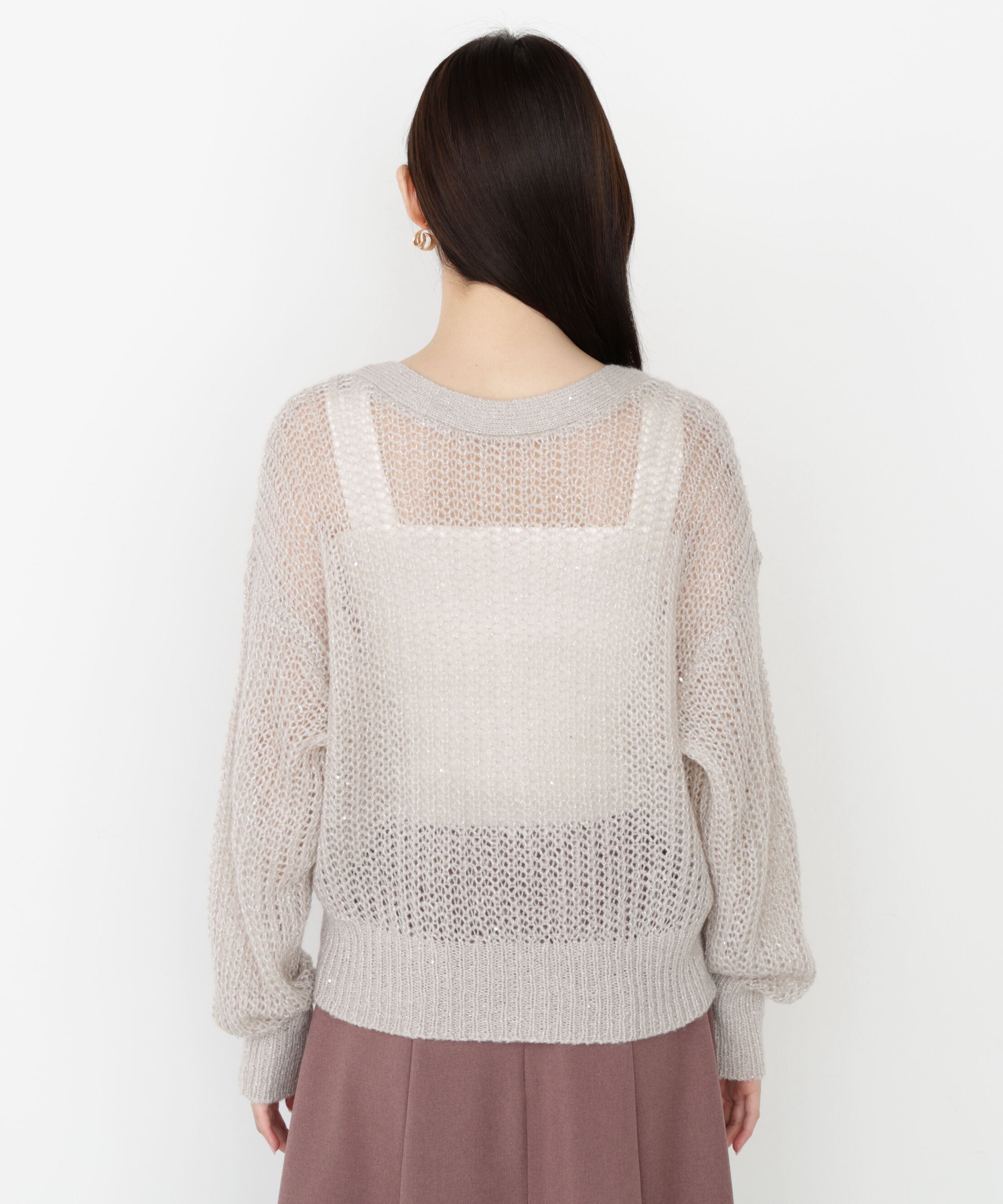 PROPORTION BODY DRESSING「スパンコール透かし編み2wayカーディガン 25AW」|カーディガン|