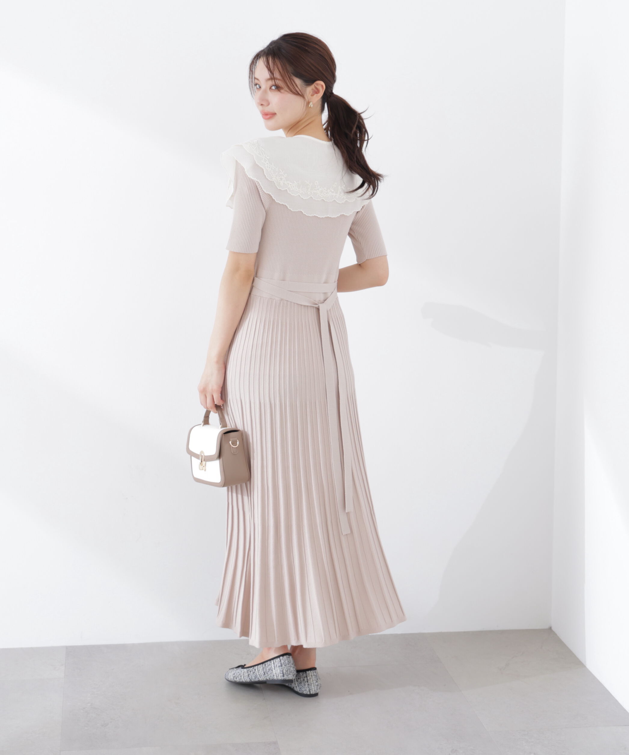 PROPORTION BODY DRESSING「《EDIT COLOGNE》レースカラー2wayニットワンピース　26SS」|ワンピース|
