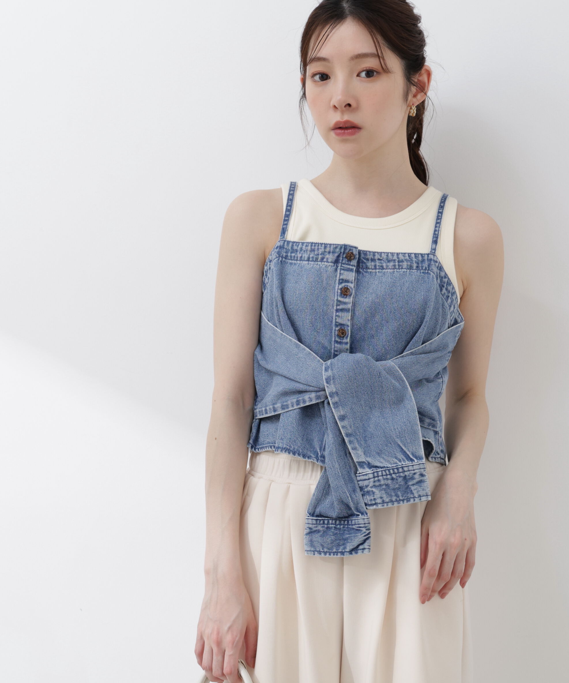 PROPORTION BODY DRESSING「〈a/mie〉シャツビスチェ 26SS」|シャツ・ブラウス|
