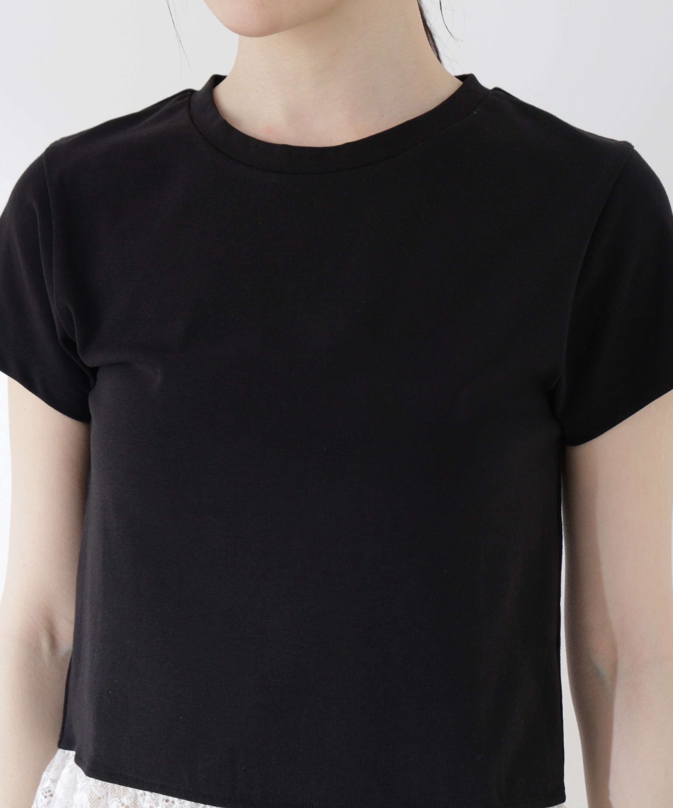 PROPORTION BODY DRESSING「＜青島心さん着用＞〈a/mie〉レースヘムTシャツ」|Tシャツ・カットソー|