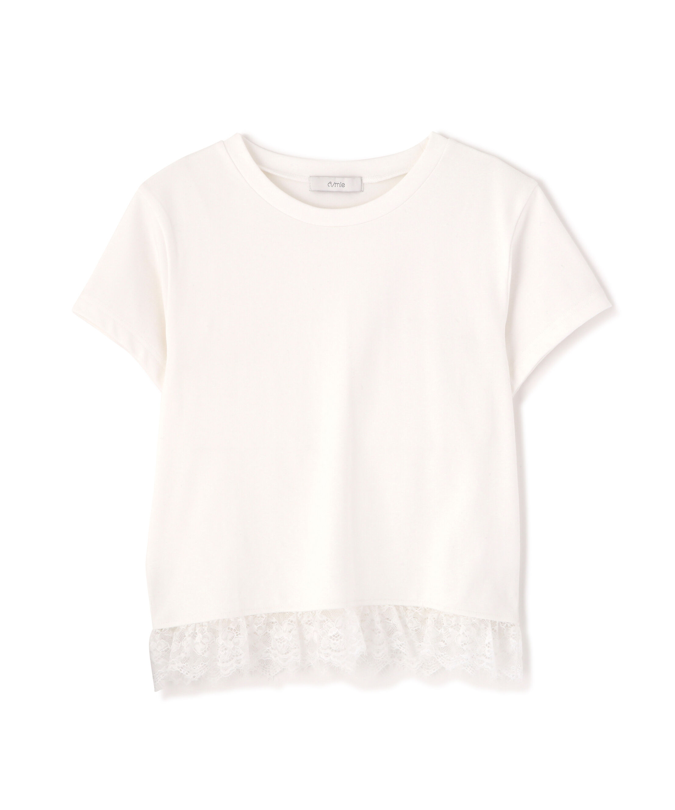 PROPORTION BODY DRESSING「＜青島心さん着用＞〈a/mie〉レースヘムTシャツ」|Tシャツ・カットソー|