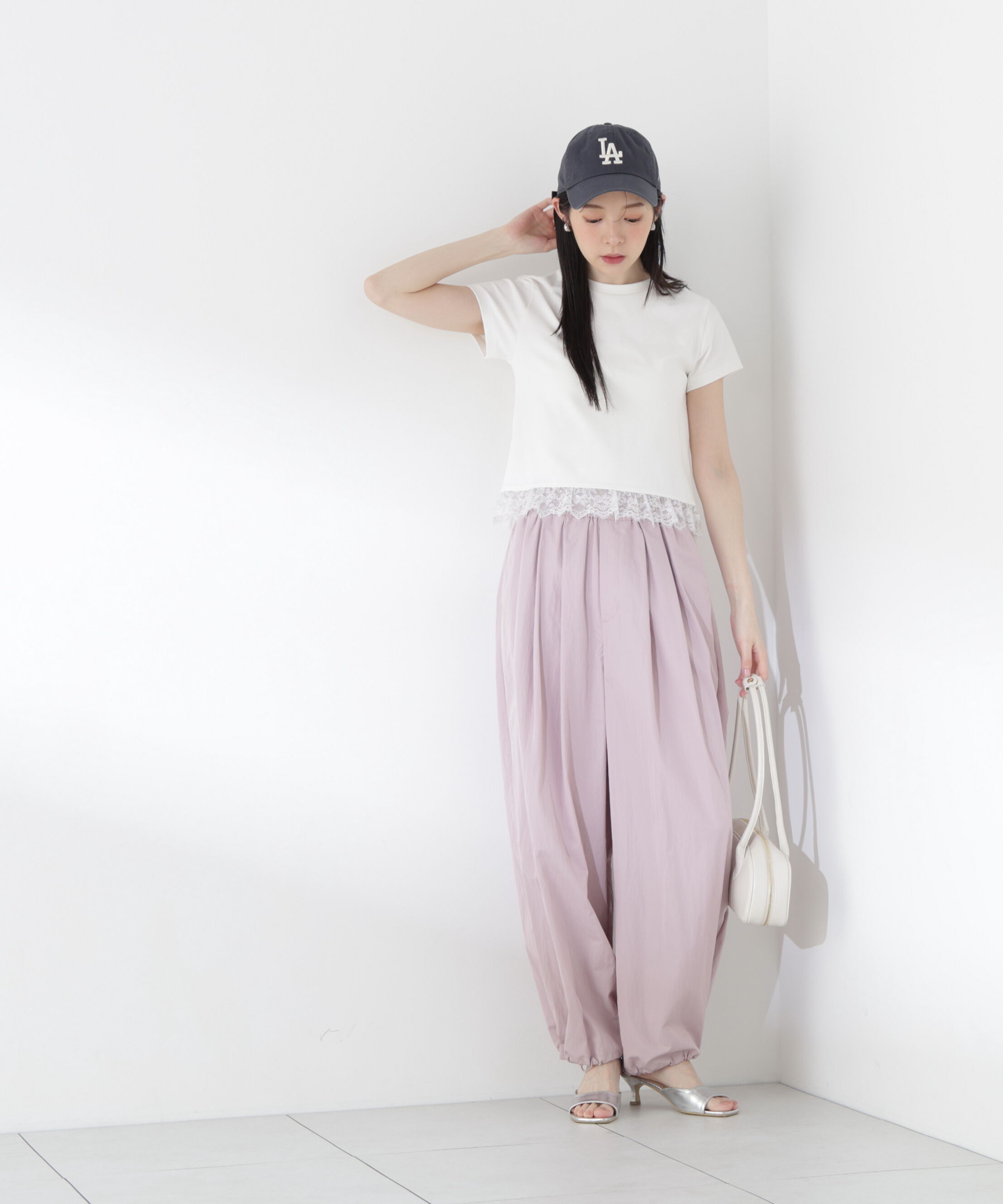 PROPORTION BODY DRESSING「＜青島心さん着用＞〈a/mie〉レースヘムTシャツ」|Tシャツ・カットソー|