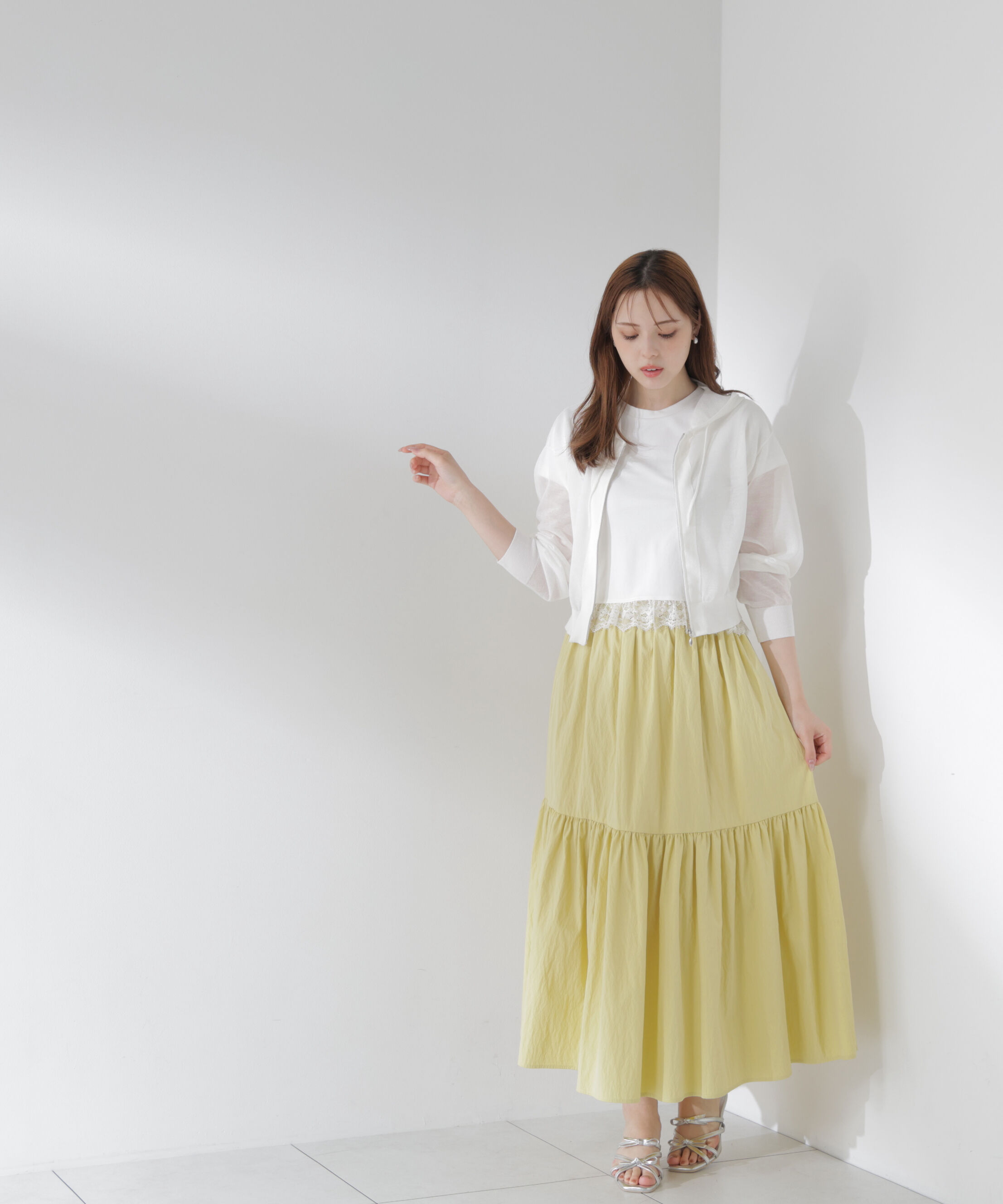 PROPORTION BODY DRESSING「＜青島心さん着用＞〈a/mie〉レースヘムTシャツ」|Tシャツ・カットソー|