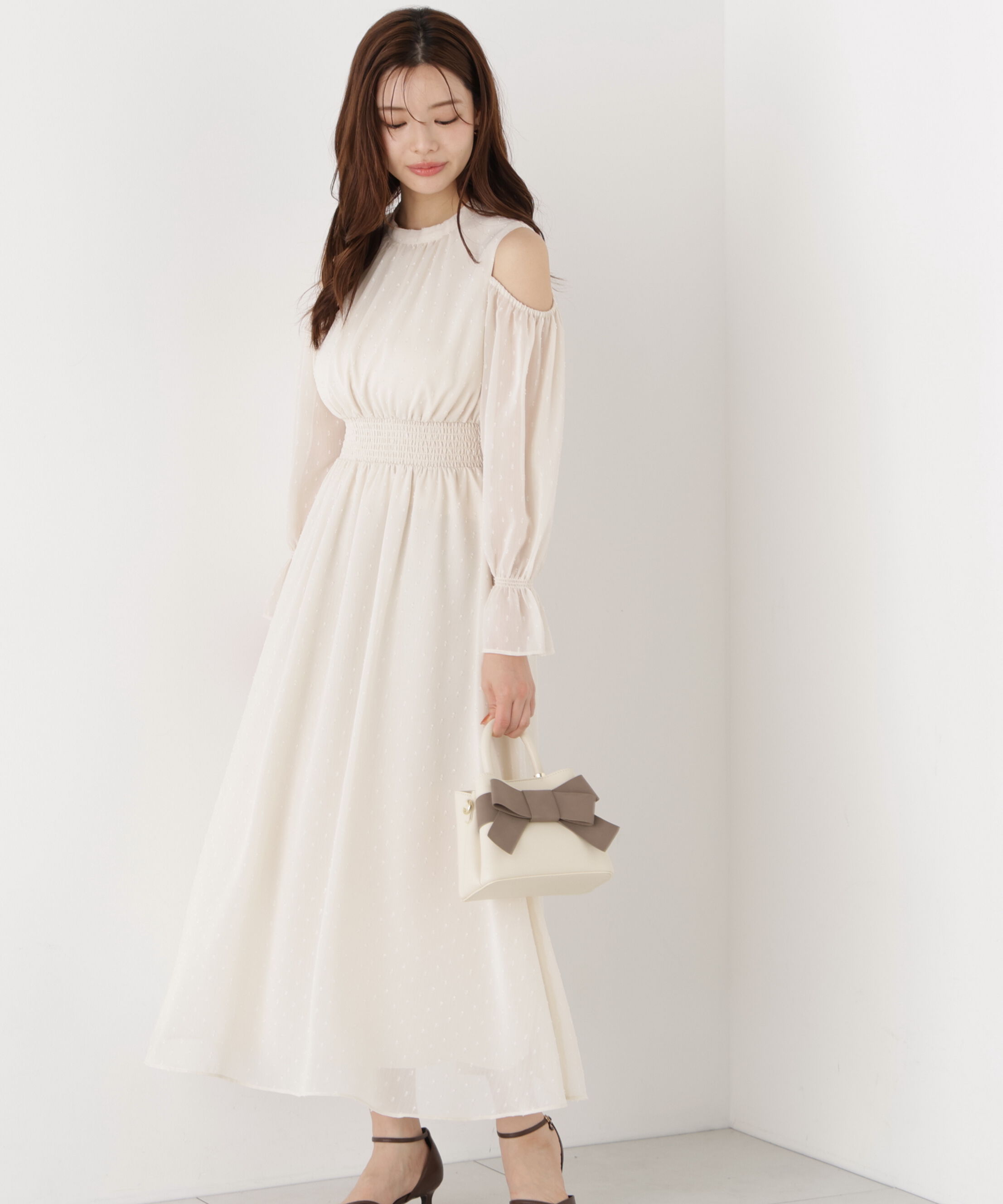 PROPORTION BODY DRESSING「オープンショルダーワンピース」|ワンピース|