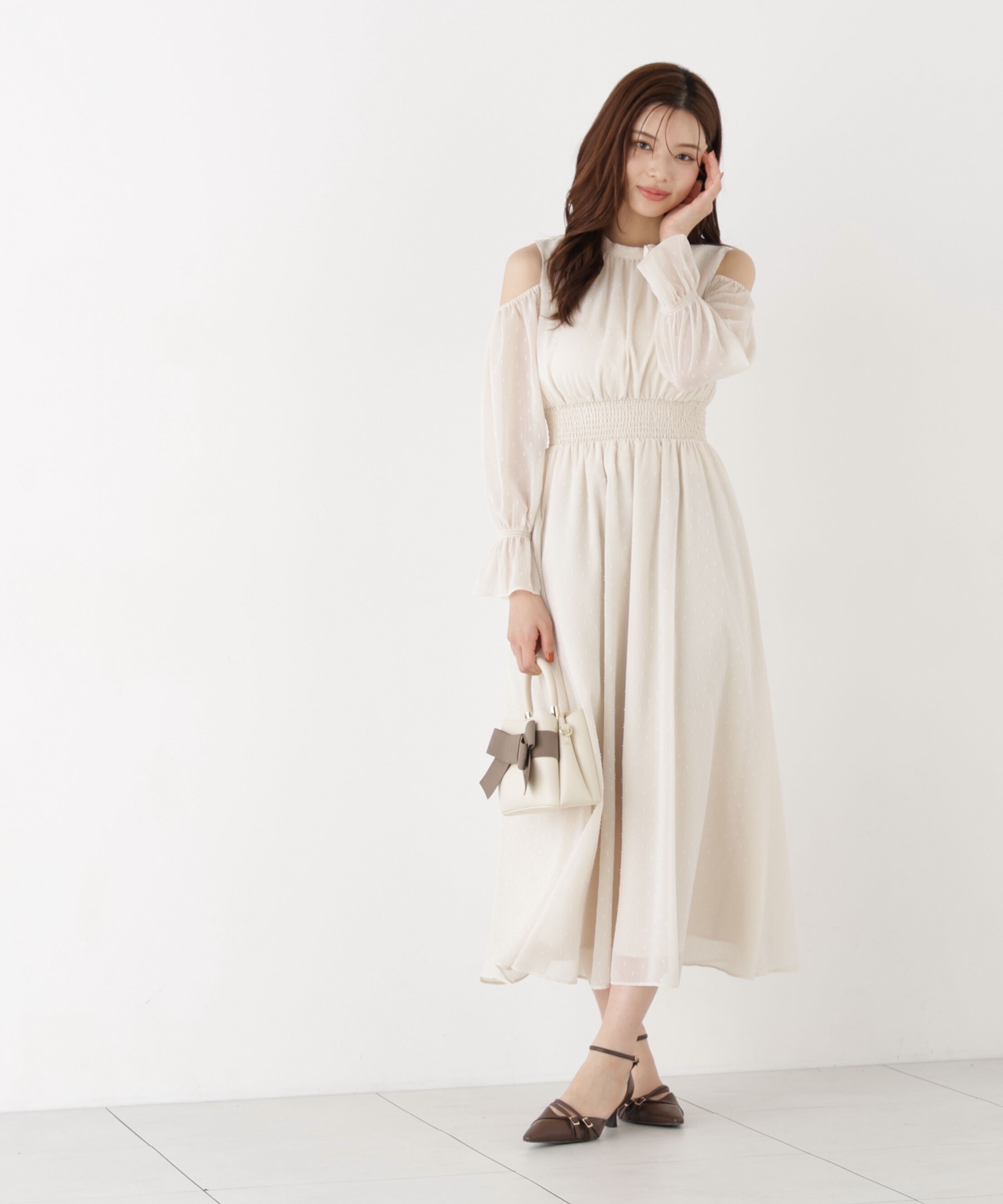 PROPORTION BODY DRESSING「オープンショルダーワンピース」|ワンピース|