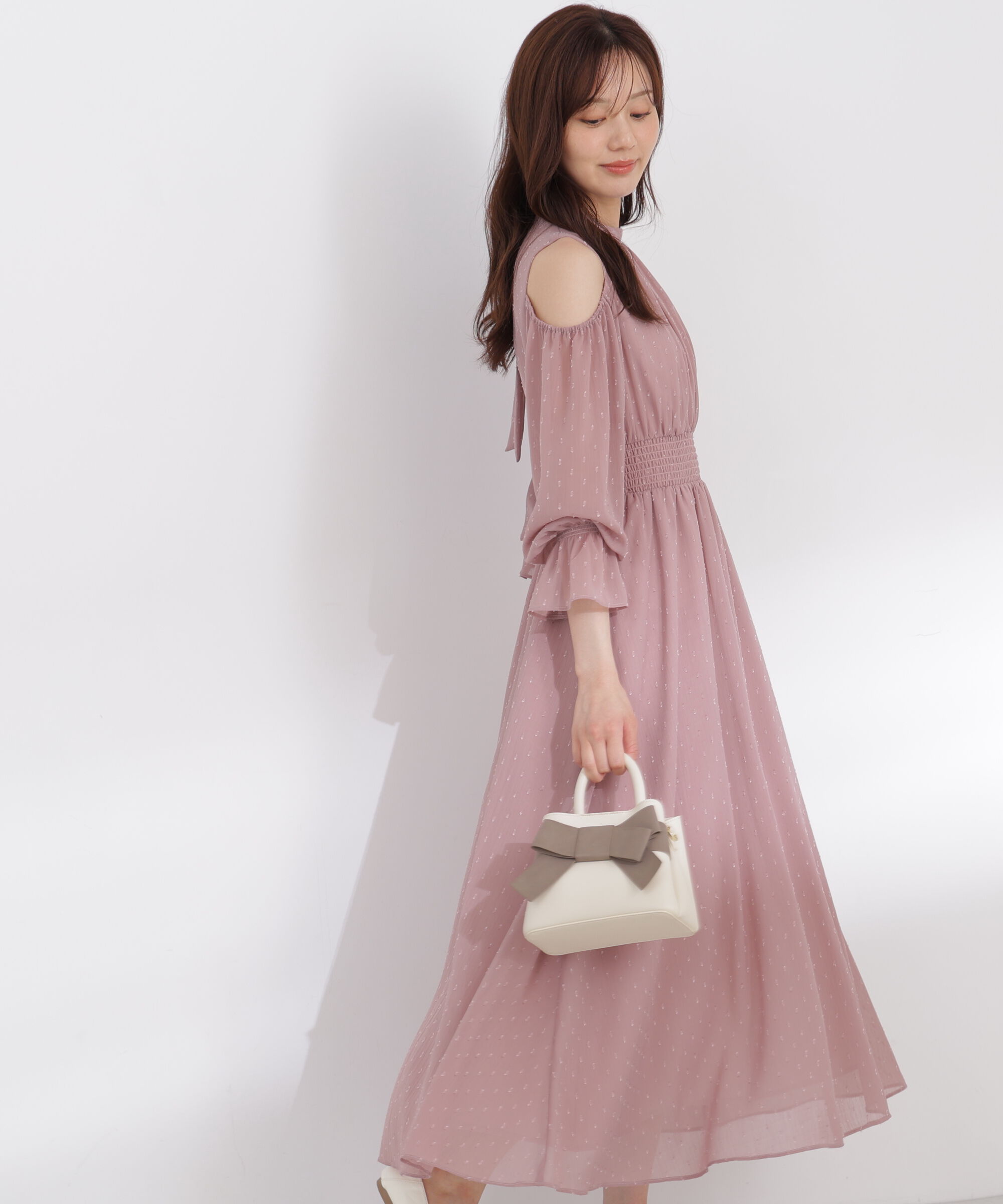 PROPORTION BODY DRESSING「オープンショルダーワンピース」|ワンピース|
