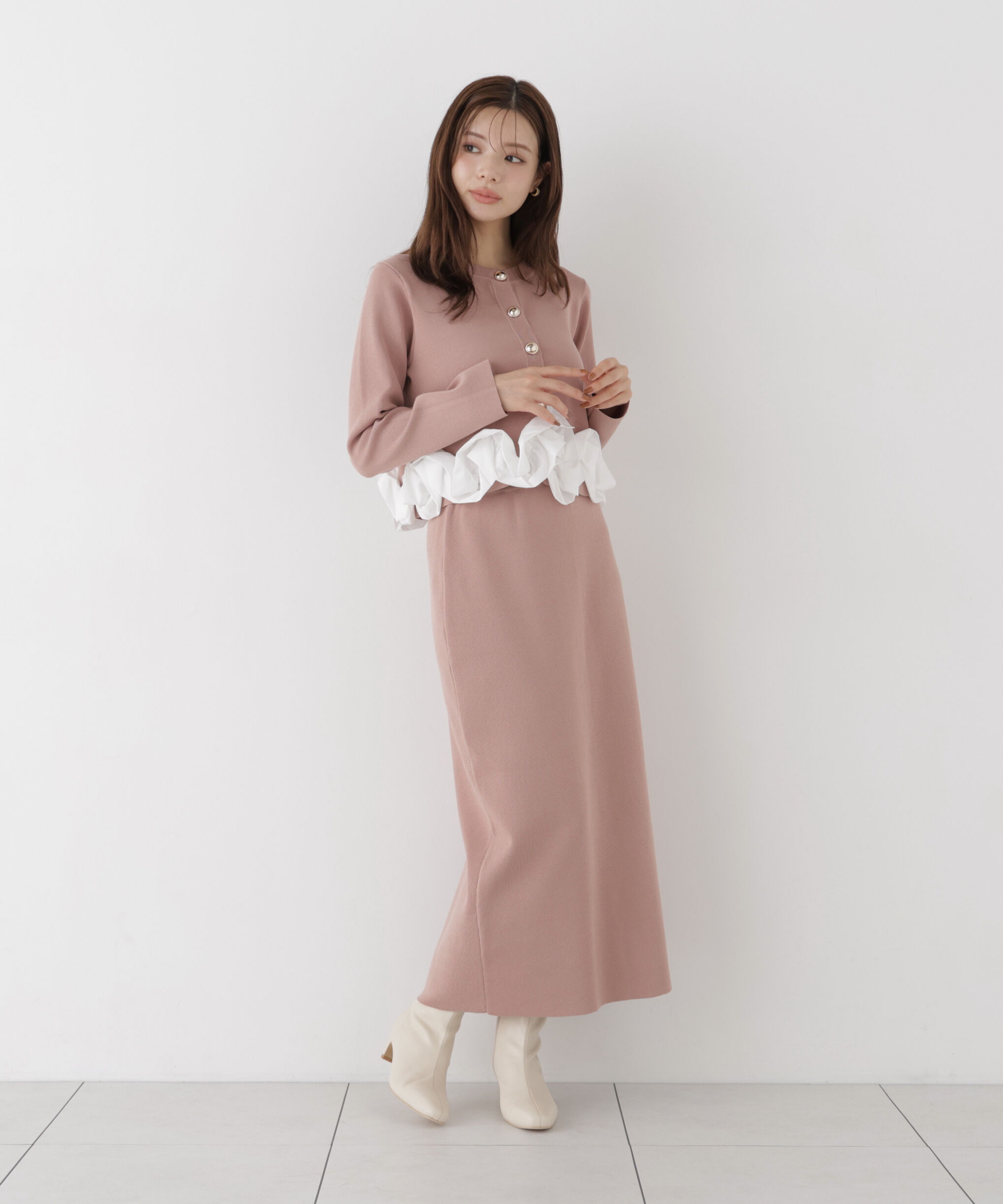 PROPORTION BODY DRESSING「ホイップヘムニットセットアップ 26AW」|ワンピース|