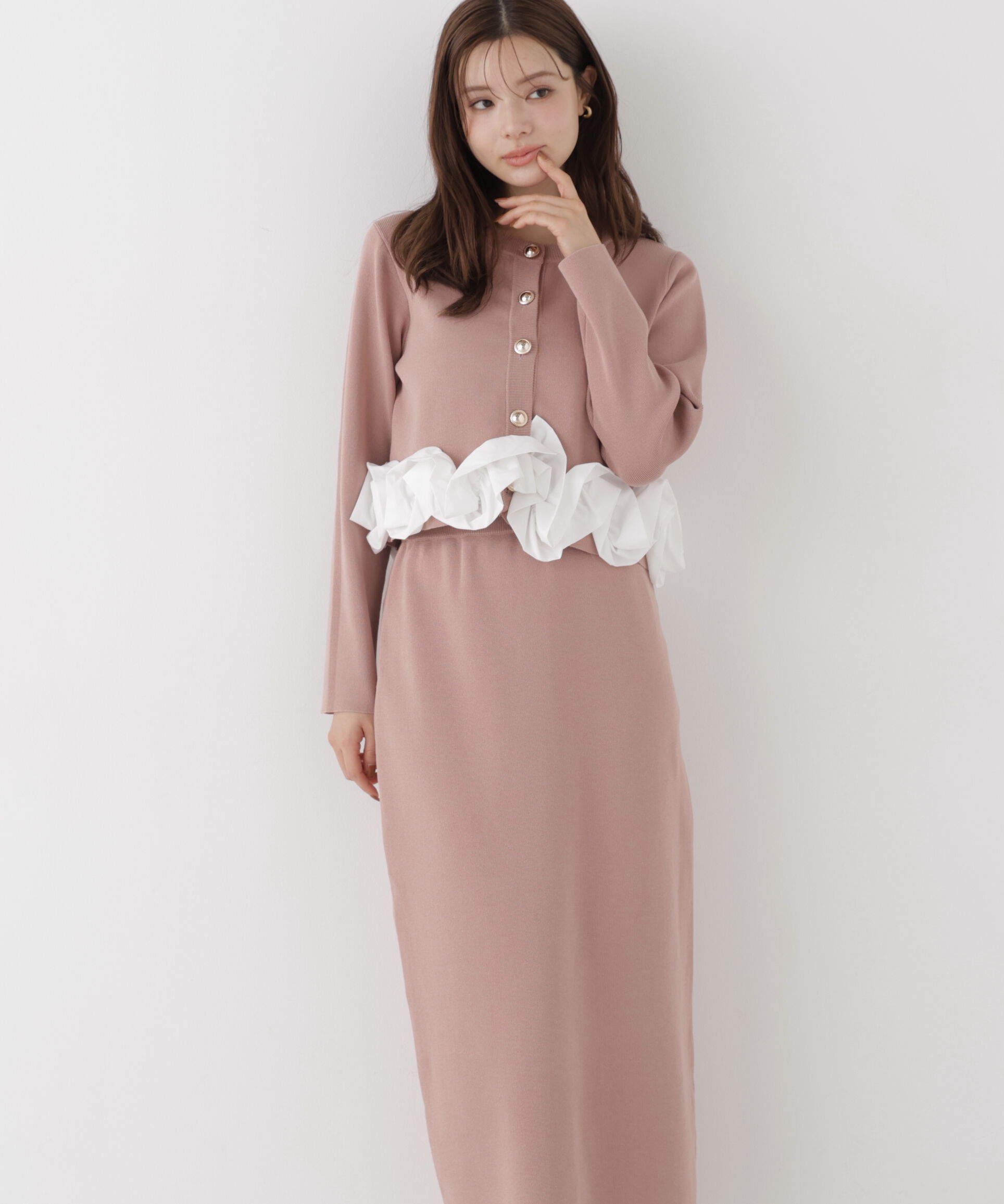 PROPORTION BODY DRESSING「ホイップヘムニットセットアップ 26AW」|ワンピース|