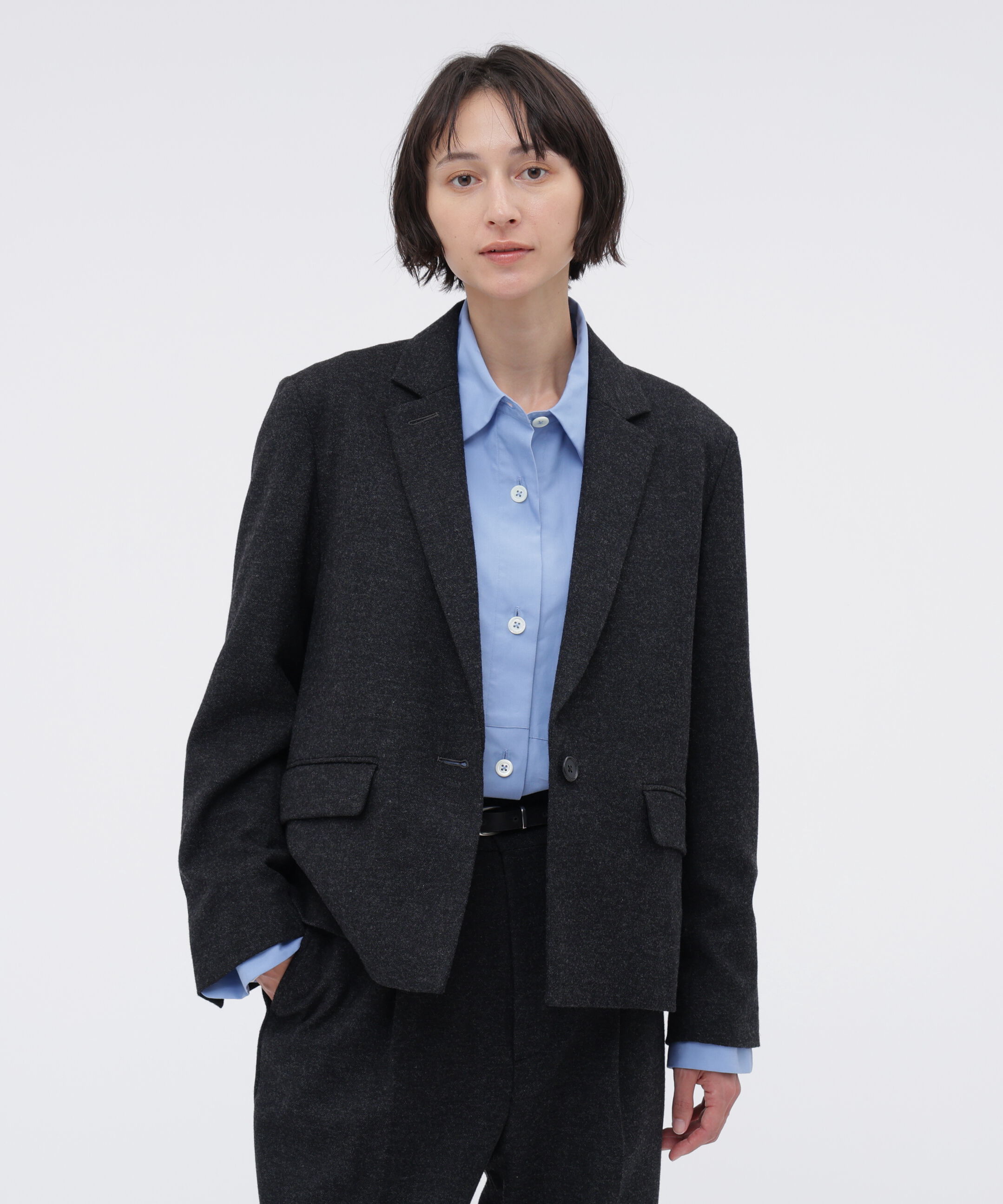  「MILLED HERRINGBONE WOOL JACKET」|その他|DARK CHARCOAL4