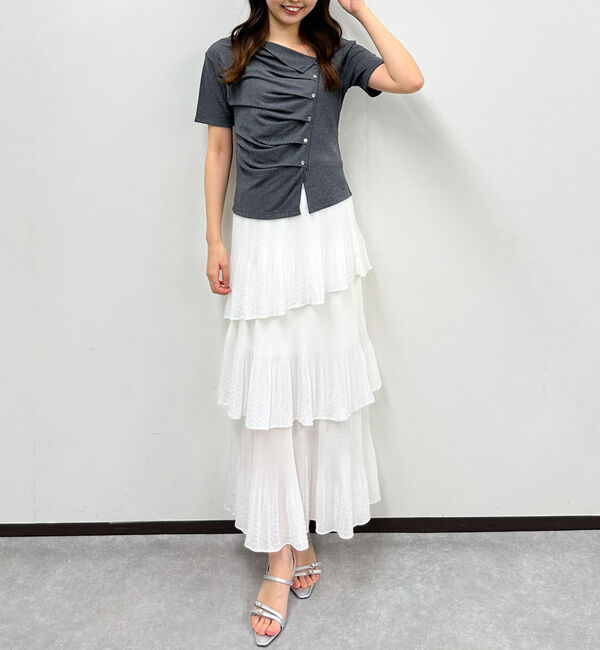 archives「【ＯＮかわ】アシメタックボタンカットＴＯＰＳ　５Ｓ」|Tシャツ・カットソー|