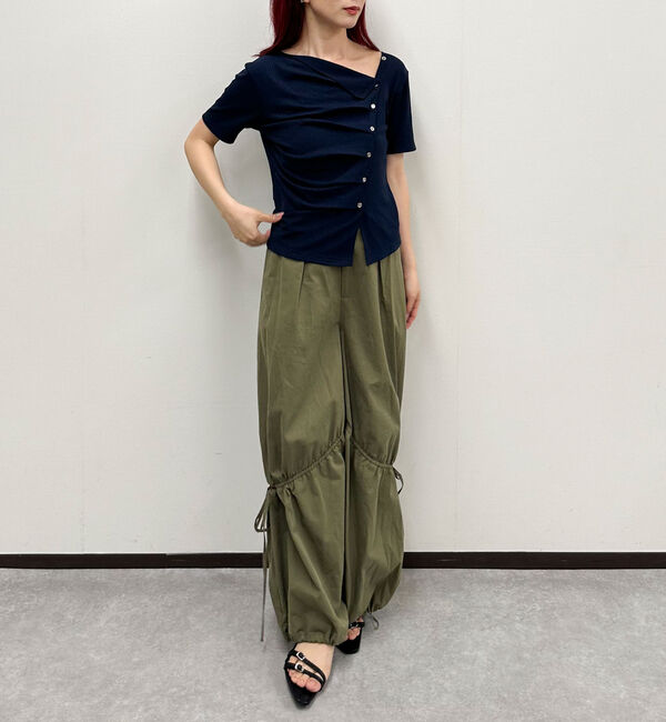 archives「【ＯＮかわ】アシメタックボタンカットＴＯＰＳ　５Ｓ」|Tシャツ・カットソー|