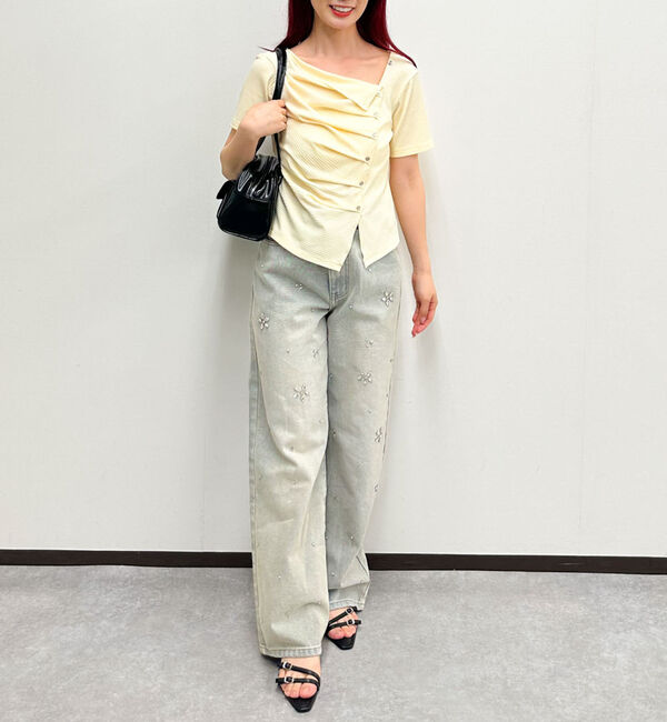 archives「【ＯＮかわ】アシメタックボタンカットＴＯＰＳ　５Ｓ」|Tシャツ・カットソー|