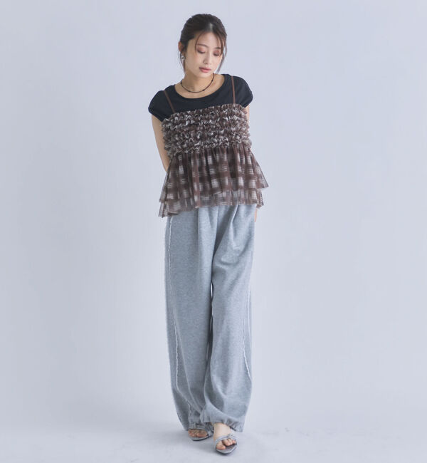 archives「チェックフリルチュールビスチェ&times;フレンチＴＥＥ　ＳＥＴ」|カーディガン|