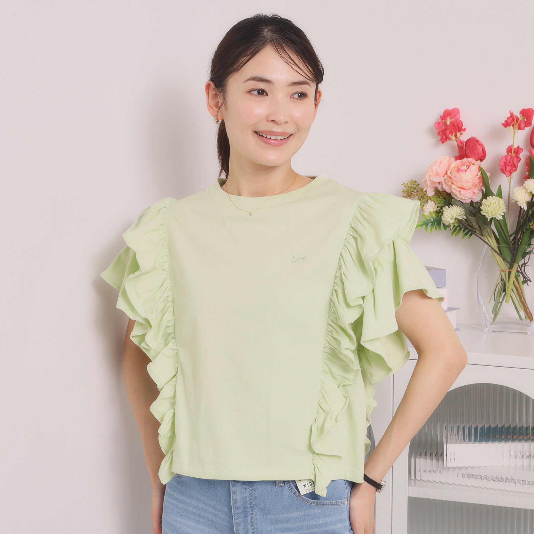 ITS&rsquo;DEMO「＜Lee＞ RUFFLESLEEVES TEE」|Tシャツ・カットソー|ライトグリーン(03