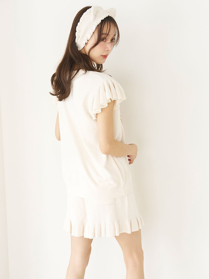 SNIDEL HOME「ニットフリルショートパンツ」|ルームウェア|