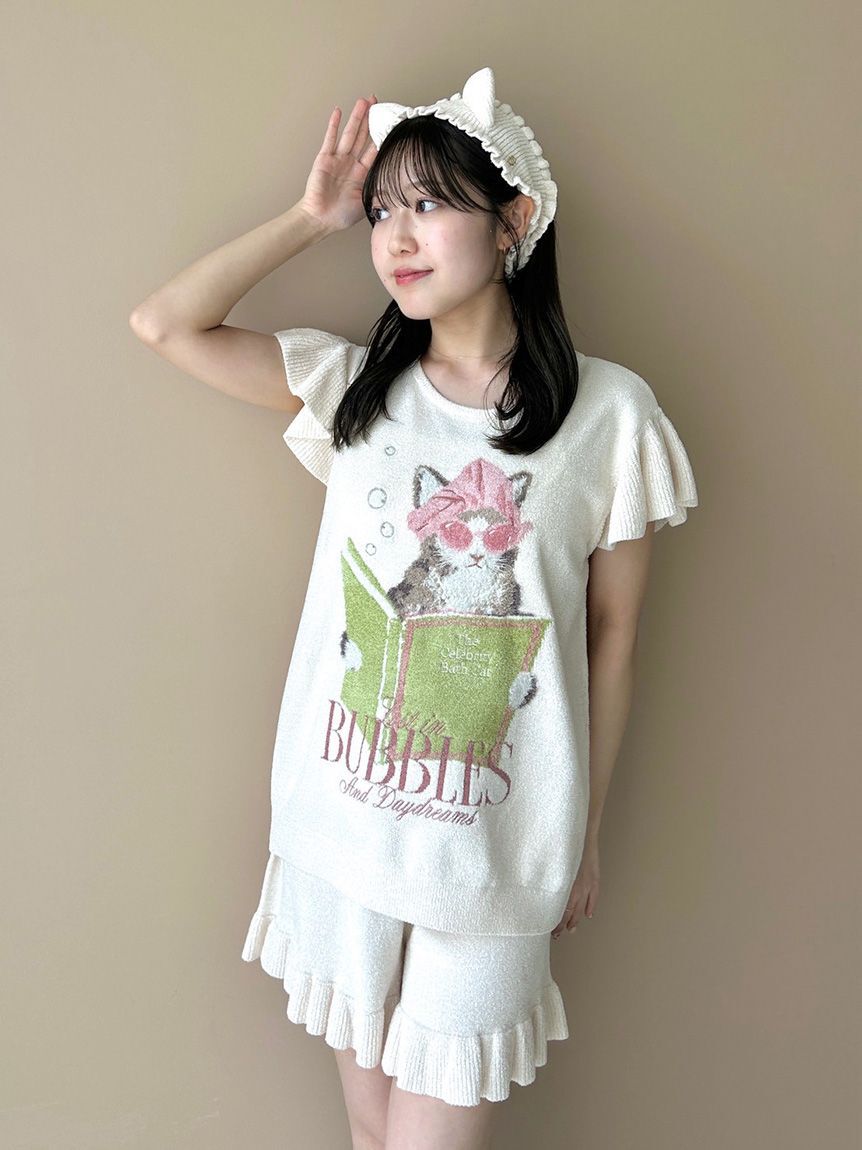 SNIDEL HOME「ニットフリルショートパンツ」|ルームウェア|