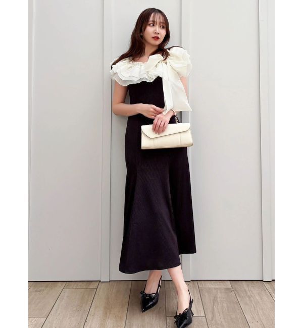 dazzlin「ショルダーリボンフリルカットワンピース」|ワンピース|