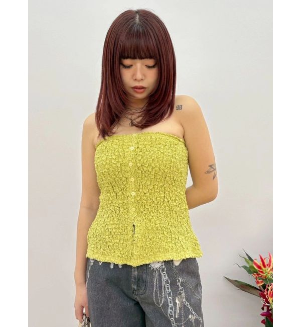 EVRIS「カットジャガードベアトップ」|Tシャツ・カットソー|