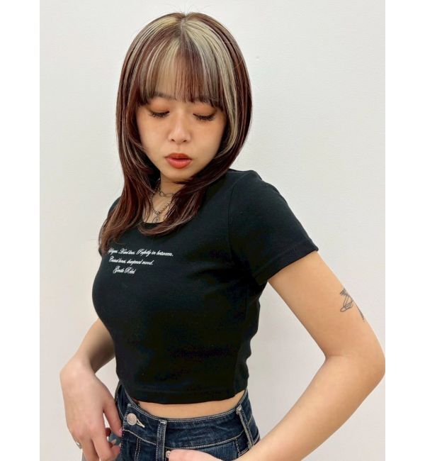 EVRIS「レタリングシンプルショートTシャツ」|Tシャツ・カットソー|