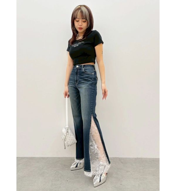 EVRIS「レタリングシンプルショートTシャツ」|Tシャツ・カットソー|