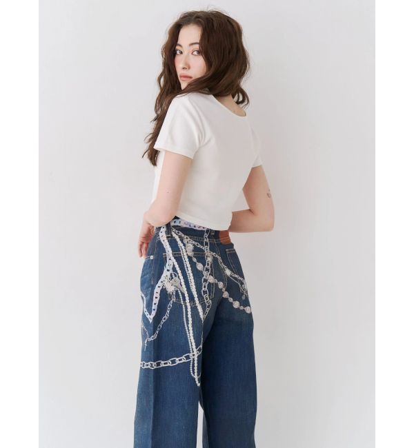 EVRIS「レタリングシンプルショートTシャツ」|Tシャツ・カットソー|