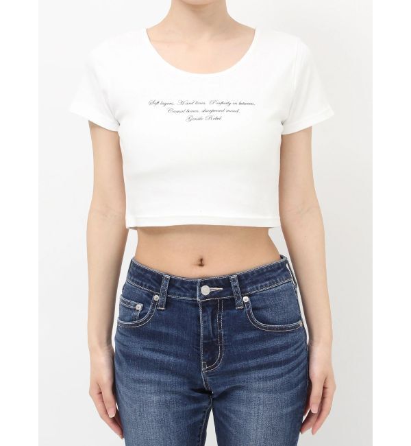EVRIS「レタリングシンプルショートTシャツ」|Tシャツ・カットソー|
