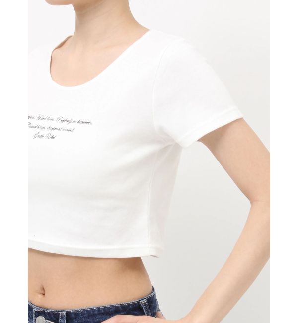 EVRIS「レタリングシンプルショートTシャツ」|Tシャツ・カットソー|