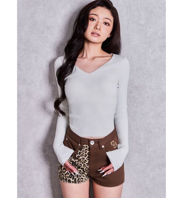 GYDA「GG studs leopardショートパンツ」|その他|