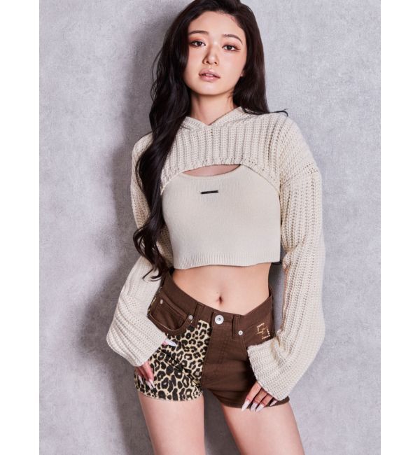 GYDA「GG studs leopardショートパンツ」|その他|