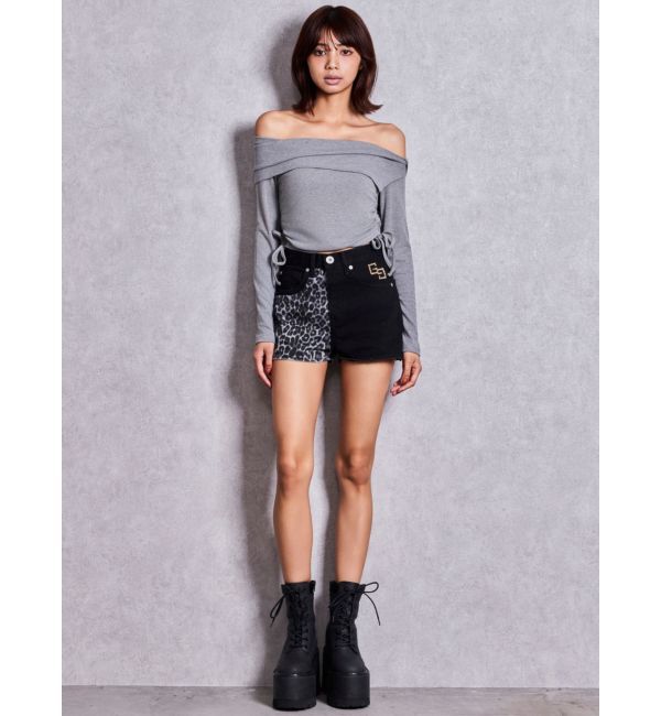 GYDA「GG studs leopardショートパンツ」|その他|