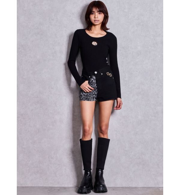 GYDA「GG studs leopardショートパンツ」|その他|