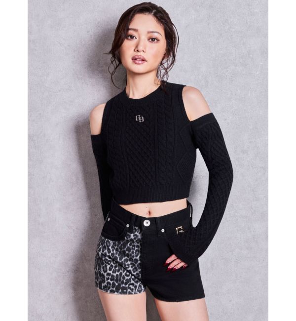 GYDA「GG studs leopardショートパンツ」|その他|