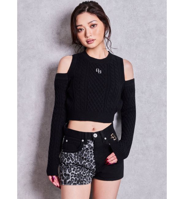 GYDA「GG studs leopardショートパンツ」|その他|