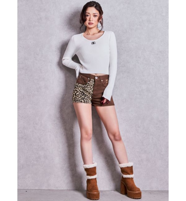 GYDA「GG studs leopardショートパンツ」|その他|