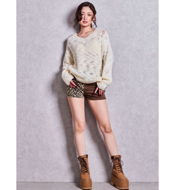 GYDA「GG studs leopardショートパンツ」|その他|