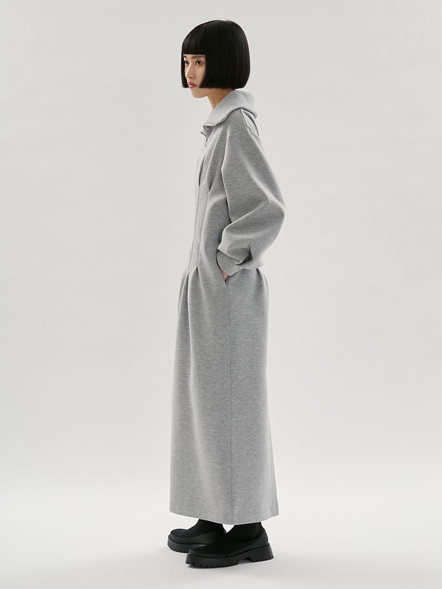 emmi atelier「【ONLINE限定】ハーフジップダンボールワンピース」|ワンピース|