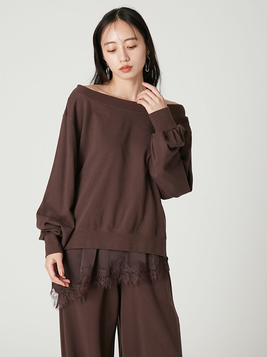 FRAY I.D「2wayレーストリムオフショルスウェット」|Tシャツ・カットソー|