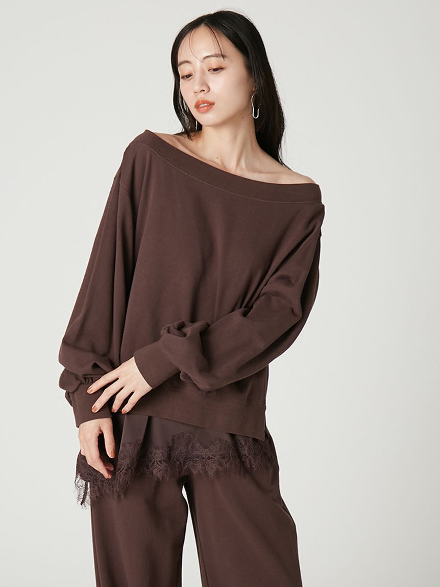 FRAY I.D「2wayレーストリムオフショルスウェット」|Tシャツ・カットソー|