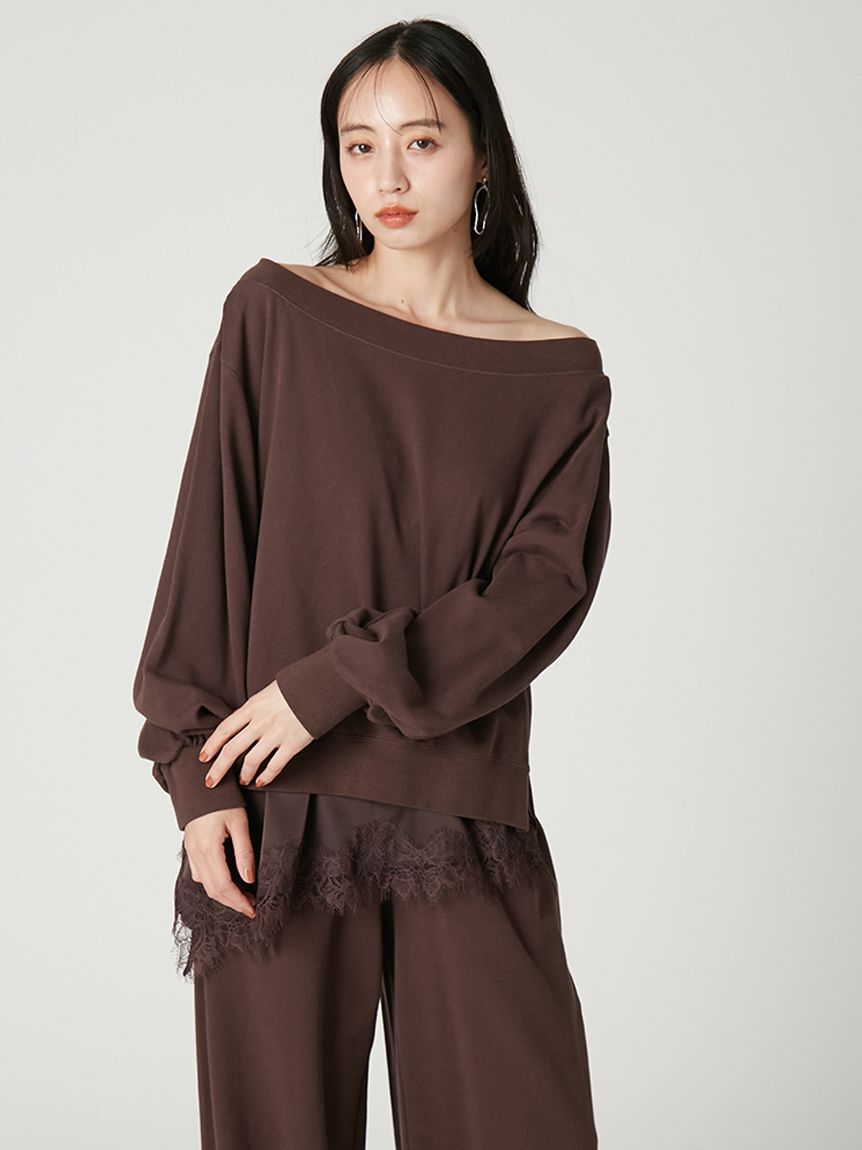 FRAY I.D「2wayレーストリムオフショルスウェット」|Tシャツ・カットソー|