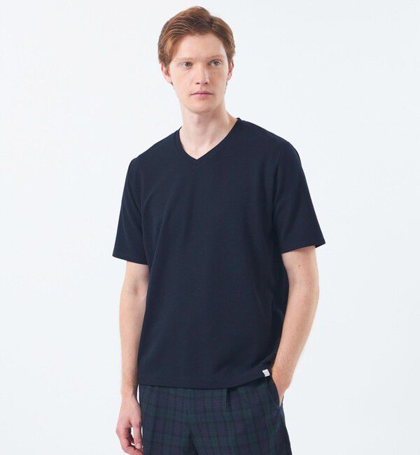MACKINTOSH PHILOSOPHY「VネックTシャツ サーフニット」|Tシャツ・カットソー|ネイビー