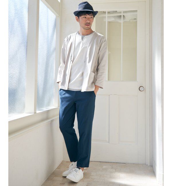 ikka「【接触冷感／抗菌防臭】GOKU楽セイケツ7分袖キーネックTシャツ」|Tシャツ・カットソー|